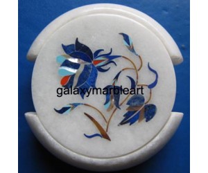 Fine quality marble inlay coaster set 3.5" Cs-40